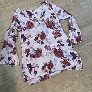 Free People Blush Tunic with Bold Blossoms